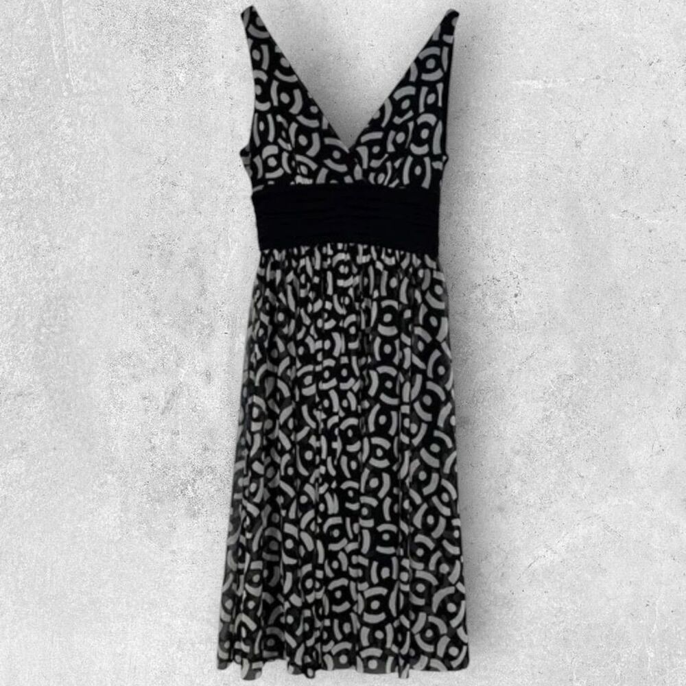 Vintage Mixit Womens Whimsygoth Midi Dress Sheer Rockabilly Size 4 Black White